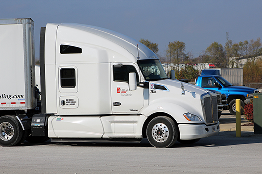 Buchanan Hauling truck on highway representing CDL-A job opportunities