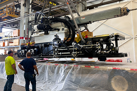 Heavy haul truck transporting oversized industrial equipment