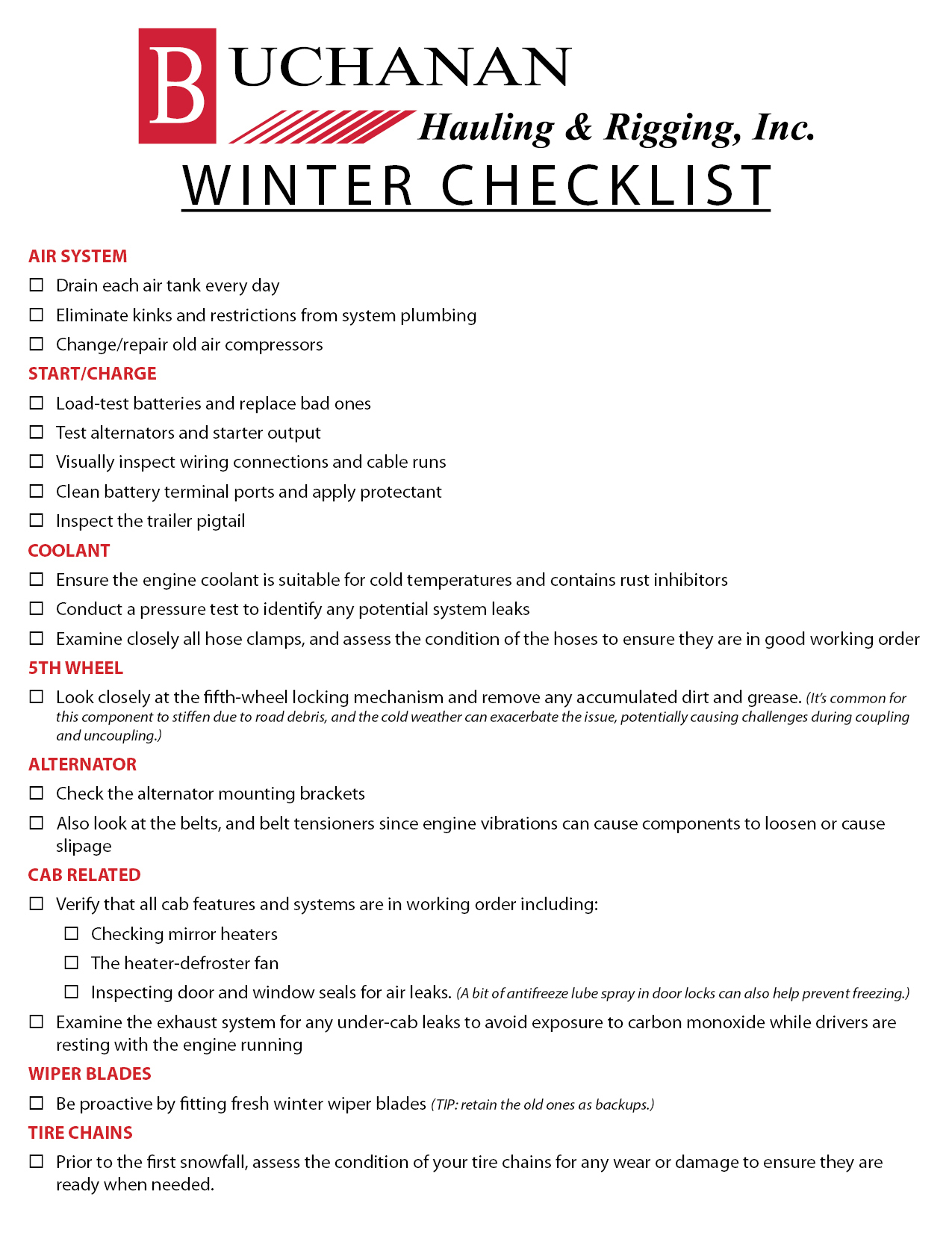 Use this winter truck maintenance checklist to protect your rig, stay safer on icy roads, and avoid downtime.